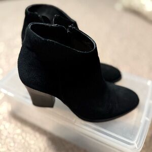 Women Black Suede Ankle Booties